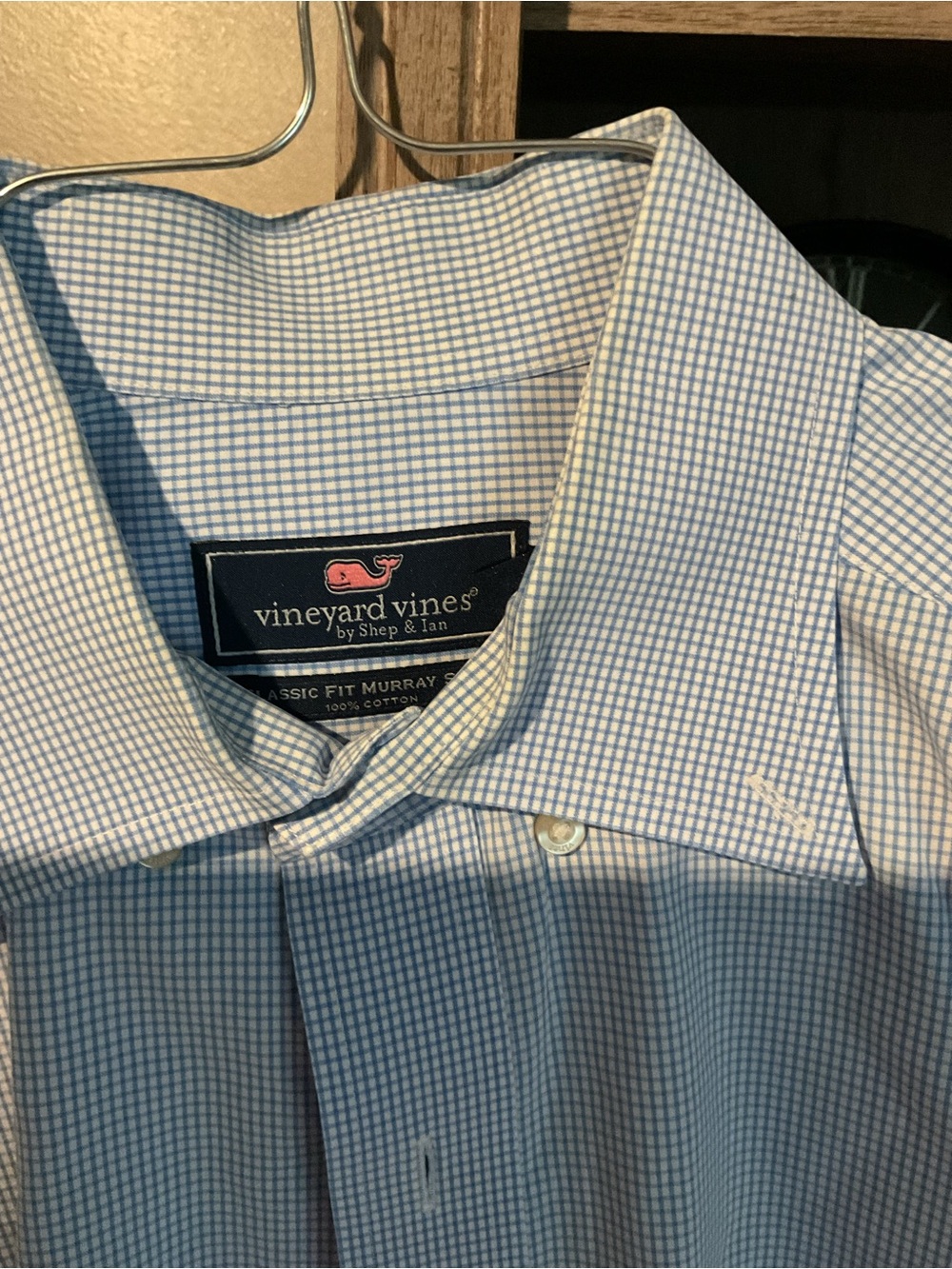 Vineyard Vines Light Blue Micro-Check Dress Shirt